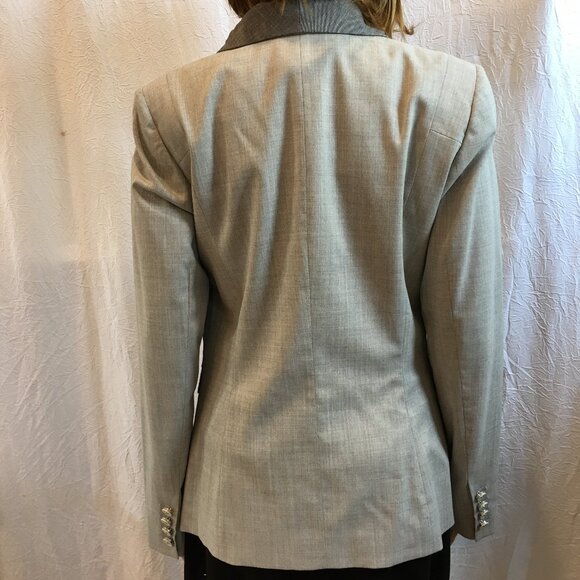 Ellie Tahari Gray Georgiana Jacket Size 10 Putty Multi Colored Grays - Picture 7 of 9
